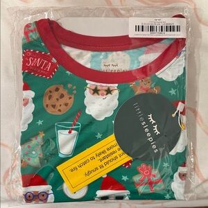 Little Sleepies Green Santa Pajama Set